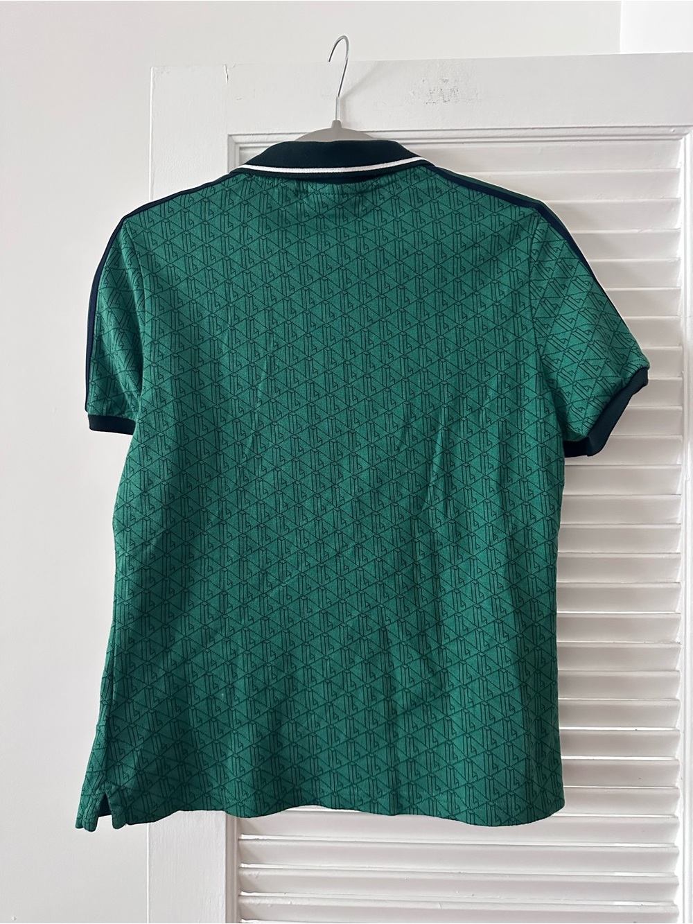 Lacoste Slim Fit Green Monogram Polo Shirt Sz 8/40 - Picture 5 of 6